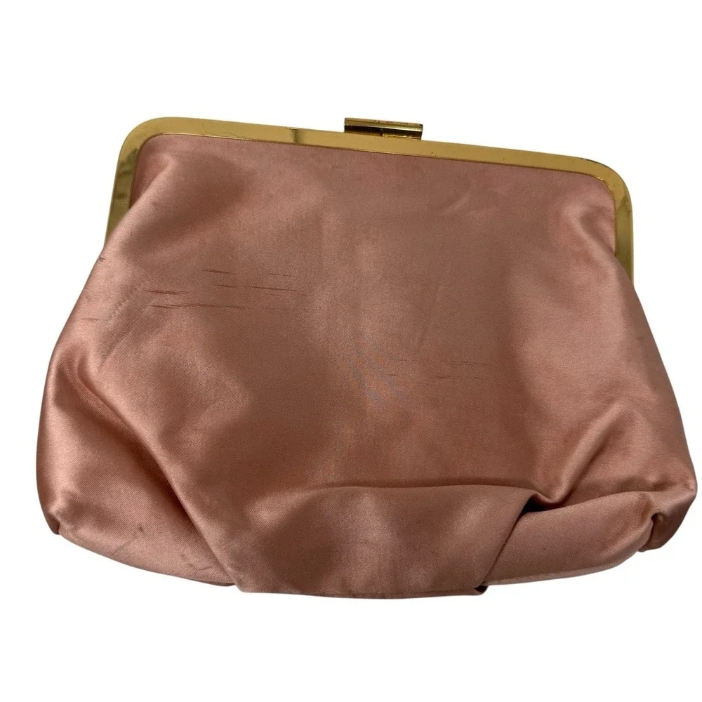 J Crew Frame Clutch In‎ Satin Purse Dusty Pink Evening Event Party Wedding NWT